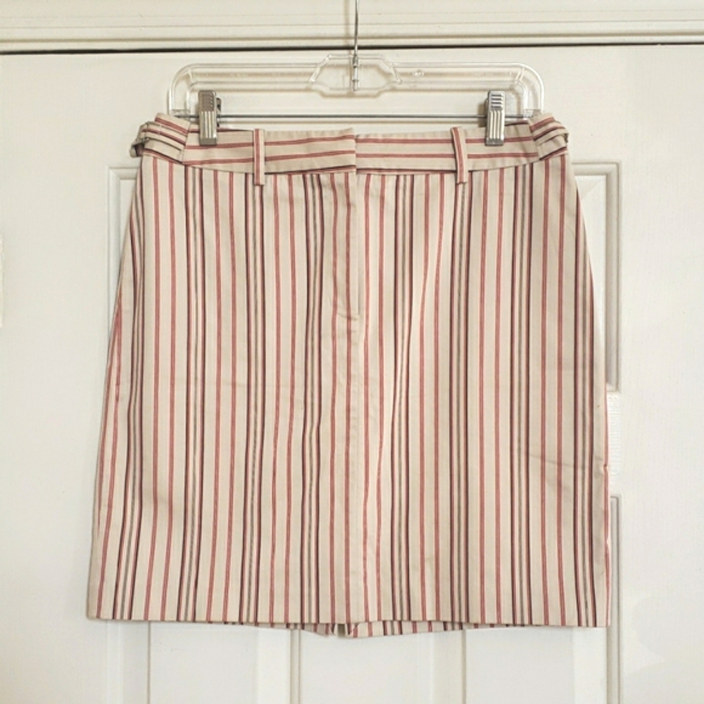 Vintage THE LIMITED Striped Cotton Skirt | Cream Coral Orange Brown | SIZE 6 - Picture 3 of 11